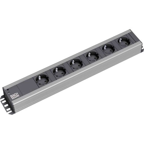 Bachmann 300000 Steckdosenleiste 19 Zoll 6fach Schwarz, Anthrazit Schutzkontakt 1 St. (1/5)