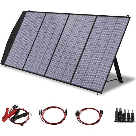 ALLPOWERS Panel solar plegable de 200 W, cargador solar plegable, panel solar portátil, célula solar estadounidense con salida MC-4 para estación eléctrica portátil,exterior, camping, RV, autocaravana