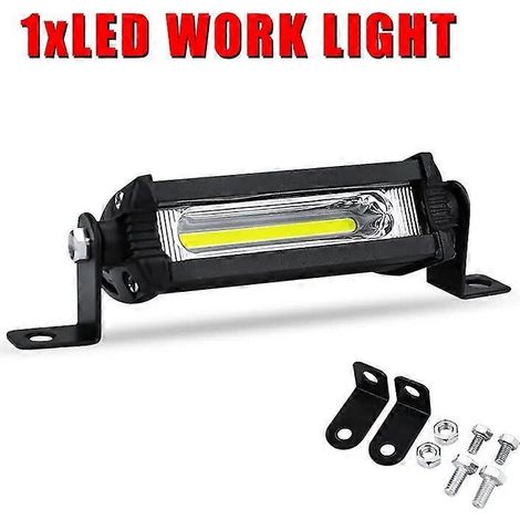 Phares de travail LED pour tracteurs et camions, 12 V/24 V, COB, 4 pouces, pour motos, scooters et quads. Barre LED, projecteur, feux de brouillard, tout-terrain (1 pièce incluse). (1/5)