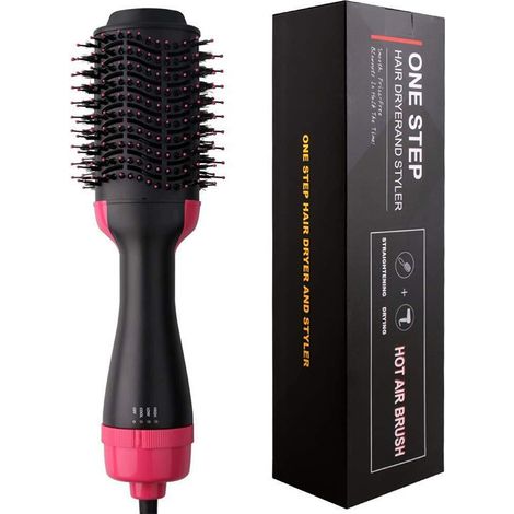 Brosse sèche-cheveux, brosse sèche-cheveux à air chaud 2 en 1 peigne sèche-cheveux électrique volumateur (1/5)