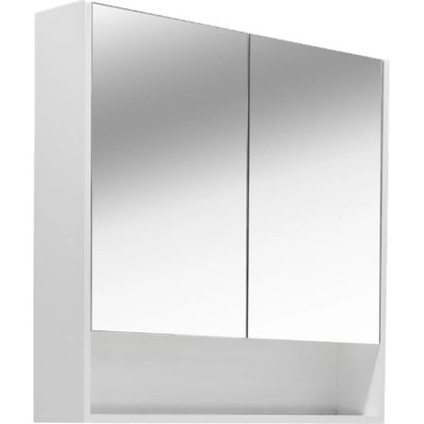 Naturel Lucca Armadio a specchio assemblato 80x75 cm, laminato, 4 ripiani, specchio bianco (LUCCA80CABW) (1/5)