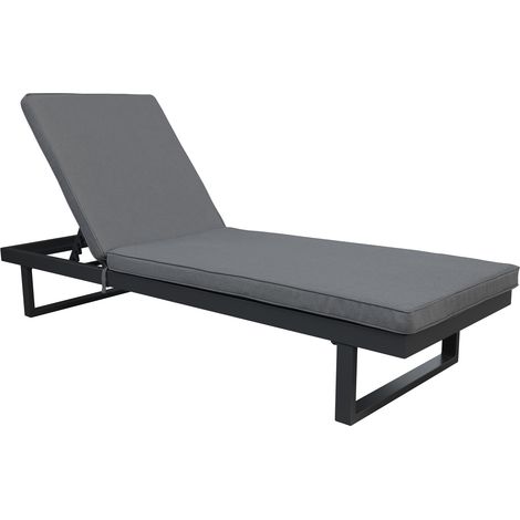Aluminium-Sonnenliege mit grauem Kissen PALOMINOS