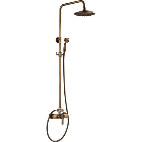 Columna de ducha monomando retro SENISE dorado envejecido (1/5)