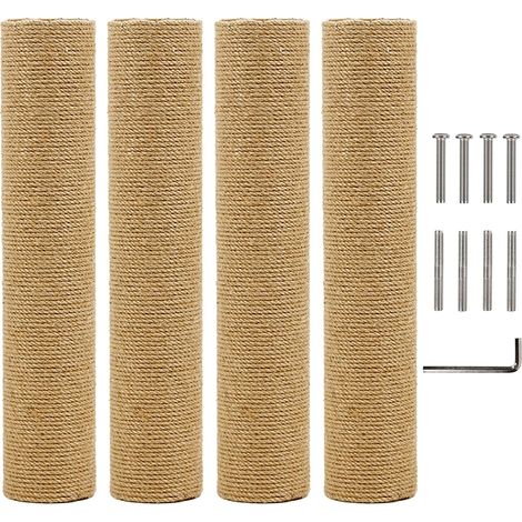 Lot de 4 griffoirs de rechange en jute naturelle de 38,1 cm pour chat, arbre à chat, poteau de recharge, corde de chanvre, griffoir, perchoir pour intérieur, chaton (1/5)