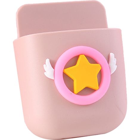 Boîte de Rangement Murale Mignonne pour Téléphone, Déco Maison Étoile Rose avec Ailes (1/2)