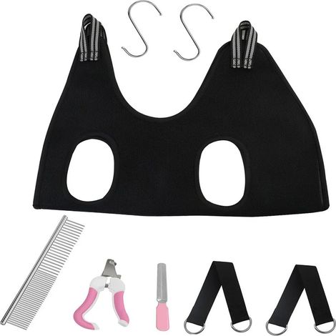 Hamac portable pour animaux de compagnie noir M (1/5)