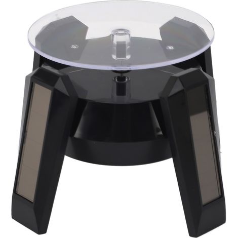 Présentoir à bijoux solaire LED, plateau tournant bleu, support rotatif pour montres, colliers et bracelets (1/5)