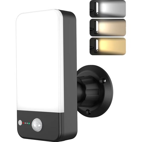 Aplique de pared exterior con sensor de movimiento, resistente al agua, 1 unidad. (1/2)