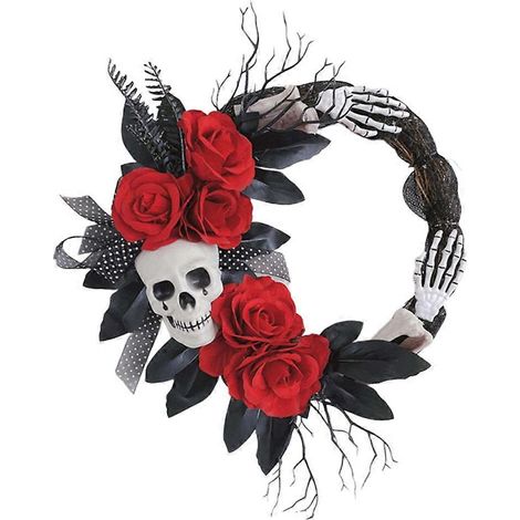 Couronne de Noël à motif de crâne noir (collection de 3 pièces) (1/5)