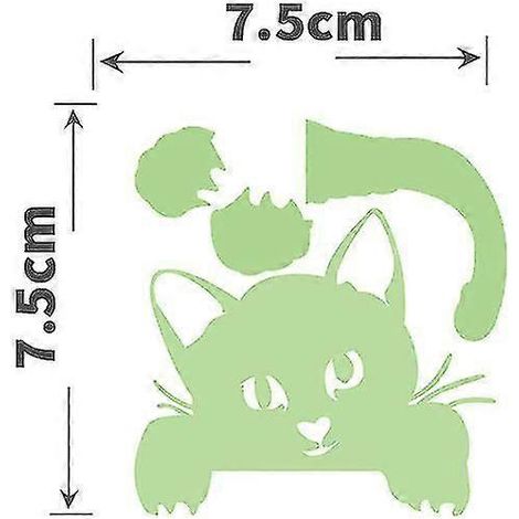 Autocollants lumineux pour interrupteurs, autocollants muraux lumineux, petits animaux mignons, salon, chambre d'enfant, animaux de dessin animé, autocollants fluorescents, 5 pièces, vert (1/5)