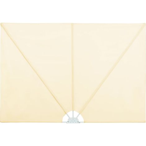 Auvent paravent store brise-vue latéral rétractable de patio jardin terrasse balcon protection visuelle écran 300 x 200 cm crème (1/5)