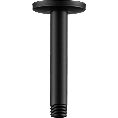 Ensemble complet de supports de douche noirs avec bride, finition noire mate pour une installation sans joint. (1/5)