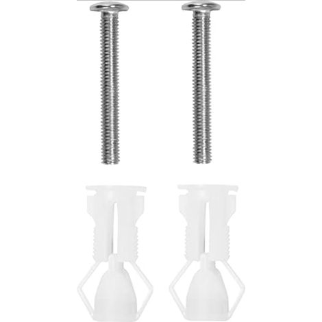 Cornat TEC365085 - Kit per tutti i sedili WC standard, in acciaio inox e plastica, set di montaggio, pezzi di ricambio, accessori, colore: bianco (1/2)