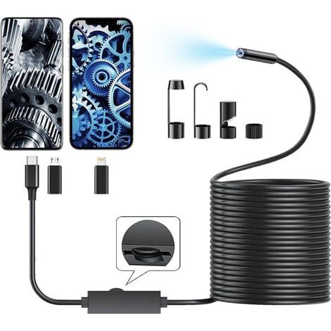FENOPLASTICAEndoscope pour téléphone Apple Android 8 mm, enregistrement photo HD, maintenance automobile, pipeline, inspection industrielle (1/5)