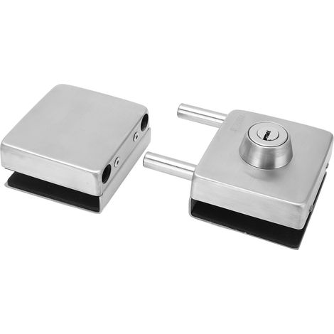 2PCS Serrure Coulissante pour Porte en Verre, Acier Inoxydable Antirouille et Sécurisé (1/5)