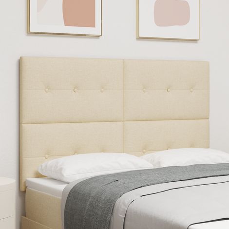 Tête de lit réglable en hauteur Crème 160 cm tissu vidaXL