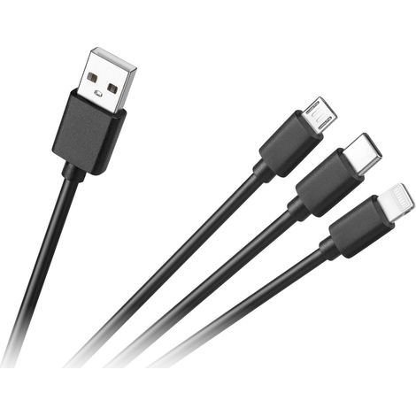 Cable USB 3 en 1 microUSB USB-C TYPE-C cable lightning iPhone 1,2 m