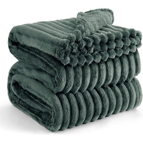 Plaid canape Plaid Vert - Couverture Polaire, 220×240, Vert Maldé (1/5)