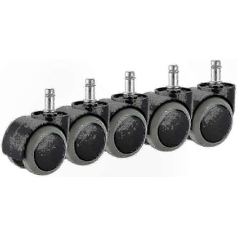 Roulettes de rechange pour chaises de bureau IKEA - Lot de 5 roulettes de 10 mm x 22 mm (1/4)