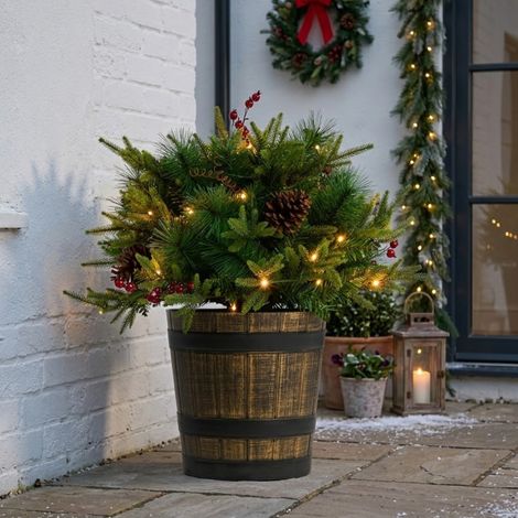 Noel Pre-Lit Pinecone Potted Festive Tree (1/2)