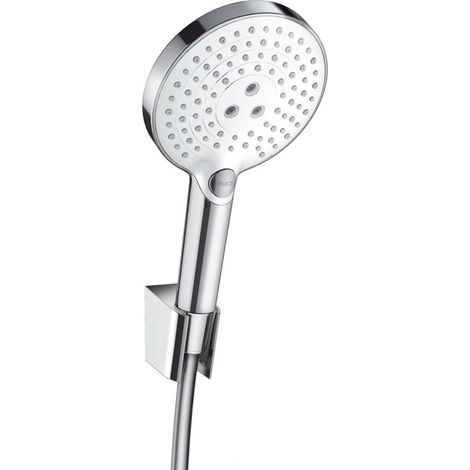 Hansgrohe Raindance Select S - Duschkopf 120, mit Zubehör, 3 Strahlen, weiß / verchromt 26721400 (1/3)