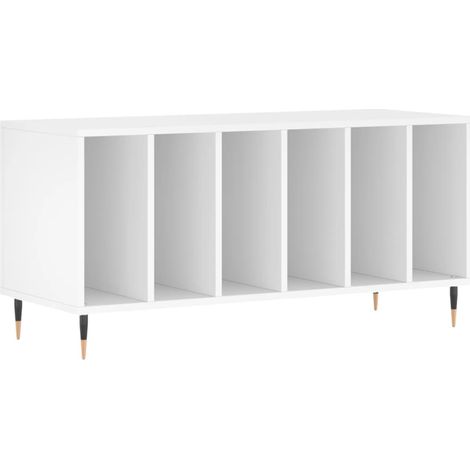 vidaXL Armoire à disques blanc 100x38x48 cm bois d'ingénierie