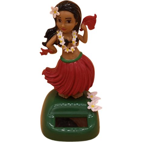 Danseuse Hawaienne Voiture Solaire, Décor De Tableau De Bord Drôle Figurine Oscillante Hawaii Girl Car Decor, Poupée Miniature (1/5)