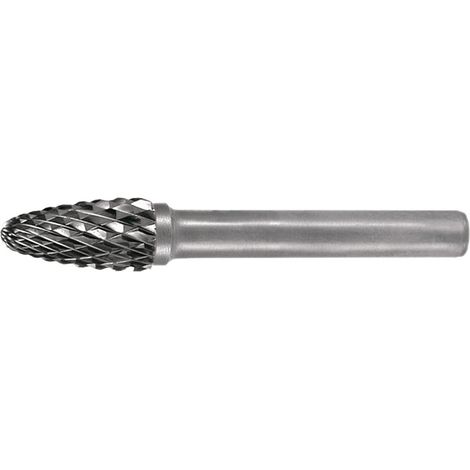 TECWERK Frässtift RBF Ø 12 mm Kopflänge 25 mm Schaft-Ø 6 mmHartmetall Verzahnung Kreuz