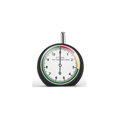 Reifenprofiltiefenmesser – Tiefenmesswerkzeug – 0–11 mm/ 0–0,43 Zoll – Zifferblattdurchmesser 44 mm (1,7 Zoll) – Manometer für Auto, LKW, Fahrrad, Motorrad
