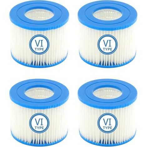 Filtre Spa VI Cartouches filtrantes de Rechange pour Piscine for Flowclear pour Filtre de Piscine for VI, for Miami, for Vegas, for Monaco Taille 6-58323 (4 Pcs) (1/5)