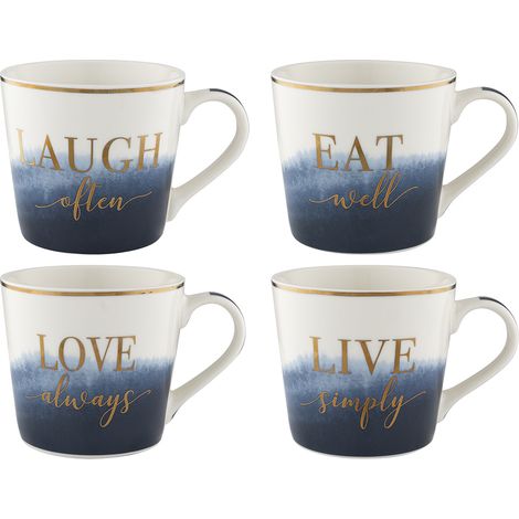 Mug bleu Lisa 400 ml, assortiment de 4