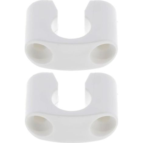2x Lacet espagnolette collier en U en plastique blanc entraxe 15mm Volet Battant Fenêtre Butée Maintien (1/3)
