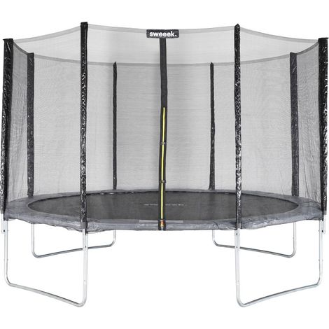 12ft trampoline with safety net Grey 365x365x80 cm - Saturne (1/5)