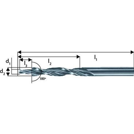 Trapano Intensificato Foro Cilindrico Gambo 180, Filettatura M4, Bit H9 (D1) X Fragola H8 (D2) 4,5 X 8,0 Millimetri