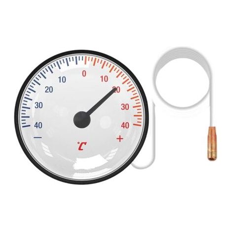 Thermomètre d'installation pour tuyau de chauffage - Thermomètre de refroidissement à capillaire à vapeur - Bimétal - Capillaire de 156 cm - Plage de température de -40/40 °C - Thermomètre à aiguille (1/5)