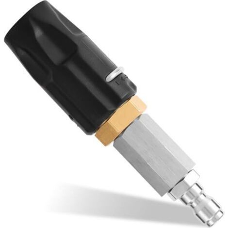 Buse rotative haute pression, buse de lavage doux aval réglable avec raccord rapide 1/4, jet 0-60°, idéale pour les toitures, les murs et les bardages (2-3 GPM)