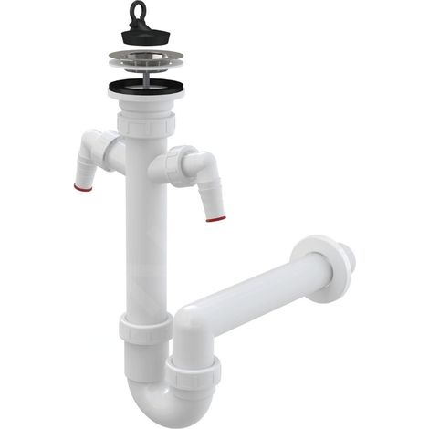 Alcadrain Siphons - Siphon d'évier, diamètre 70 mm, avec 2 raccords, en plastique A820-DN40 (1/2)