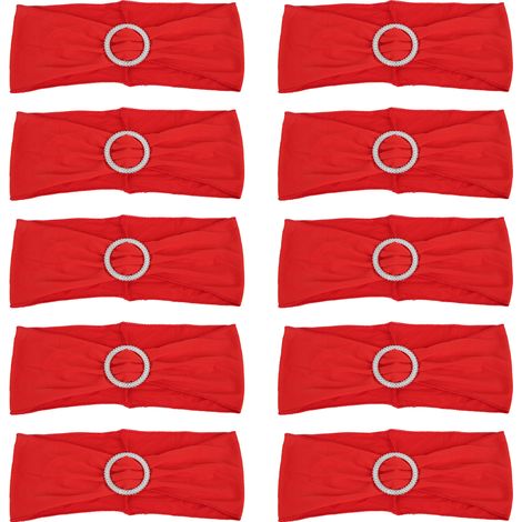 Lot de 10 nœuds de chaise rouges en polyester, élégants et résistants. (1/4)