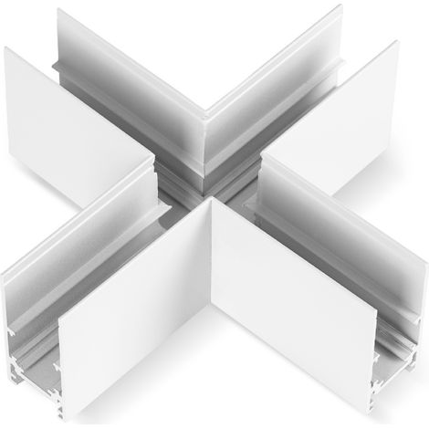 Connecteur en X pour rail magnétique en saillie 20mm - Blanc (1/4)