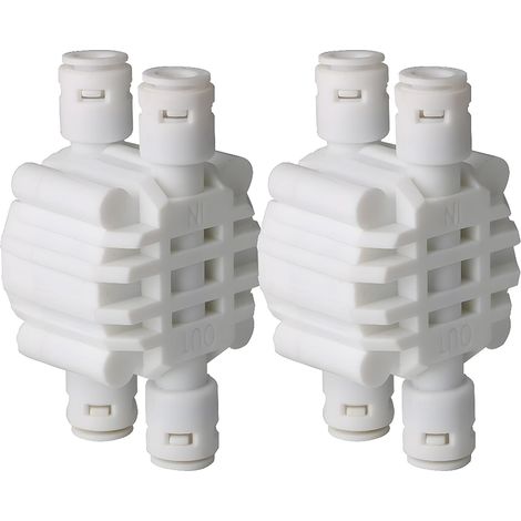 4-Wege-1/4-Zoll-Absperrventile mit automatischer Absperrung, Druckanschlüsse, kompatibel mit Umkehrosmose-Wasserfiltersystemen (1/5)