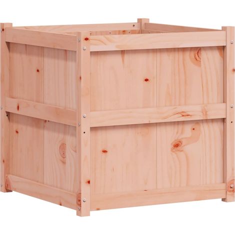 Jardinière bac lit surélevé plantes fleurs terrasse jardin 70 x 70 x 70 cm bois massif de douglas marron
