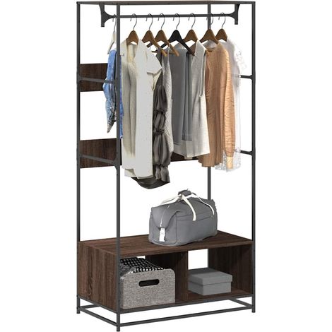 Kleiderständer Braun Eichen-Optik 90x50x180 cm Holzwerkstoff