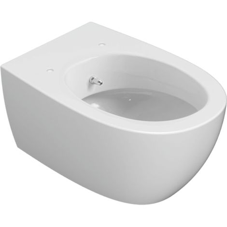 Vaso/bidet sospeso in ceramica 54x36 cm Globo 4All MDB02BI  Bianco - Ceramica - Con copri wc