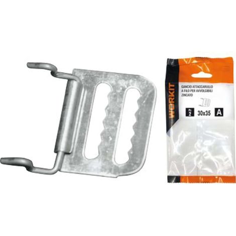 GANCIO ATTACCARULLO A FILO SELF WORKIT - X AVVOLGIBILI ZINCATO MM 30X35 CF=PZ 2 - 5 Confezioni