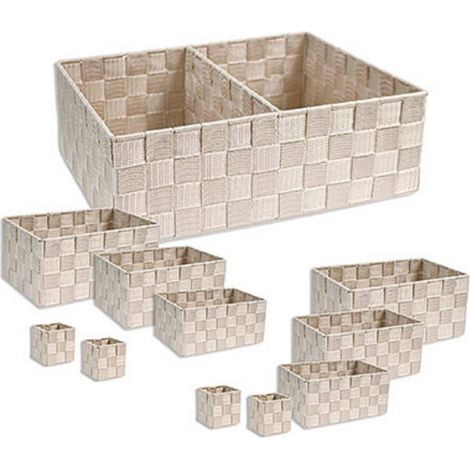 Cleafe - Scatole In Tessuto Componibili Organizer Per Bagno Armadi Scaffali 79081 Beige - (1/2)