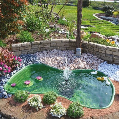 Laghetto Artificiale da Giardino 178x125x45 cm in Polietilene 610 Litri Verde (1/3)