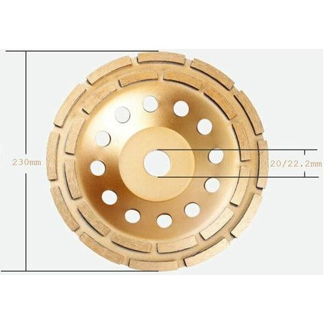 Diamantschleifscheibe 230 x 22,2 mm – Turbo-Diamant-Topfschleifscheibe für Beton, Granit, Stein (1/4)