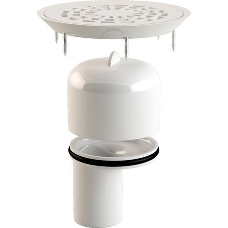Kit éléments anti-odeur et grille siphon de sol PMR revêtement PVC