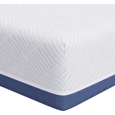 Matelas Blanc et Bleu 80 x 160 cm Mousse à mémoire de gel CFW513970 (1/5)