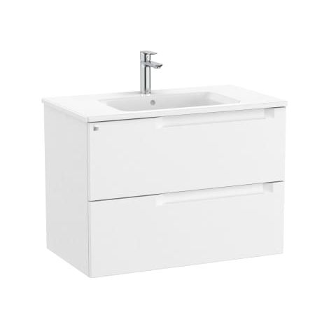 MUEBLE CENTRADO 800MM ALEYDA 2 CAJONES + LAVABO BLANCO MATE